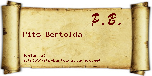 Pits Bertolda névjegykártya
